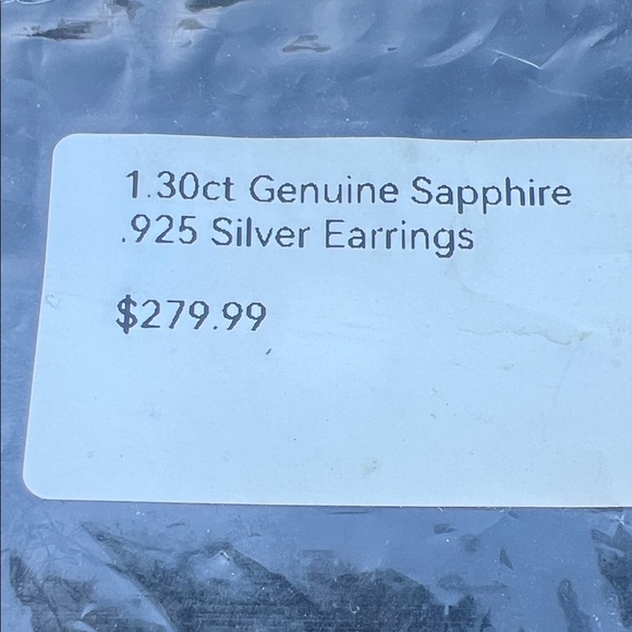 1.30ct Genuine Sapphire .925 Silver Earrings